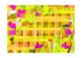 green yellow pink brown painting and pixel abstract
