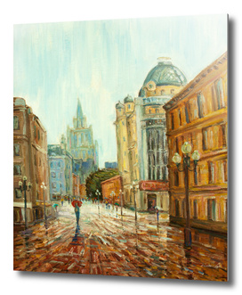 arbat  street Moscow - my red umbrella