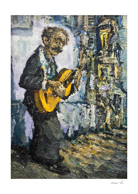 street musician with guitar @