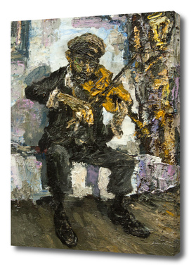 street musician with violine