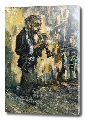 street musician with clarinet