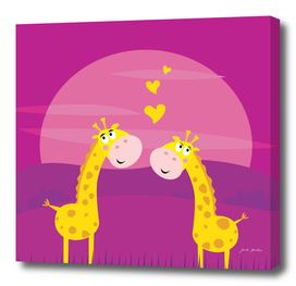 2 giraffe in LOVE : Original art