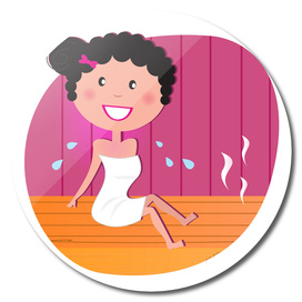 Girl in sauna : pink wellness edition