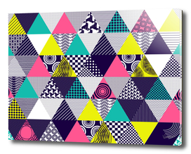Seamless background with textured multicolored triangles