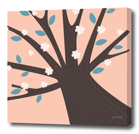 Design VINTAGE tree : brown pink