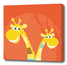 Two hand-drawn Giraffe : New in shop