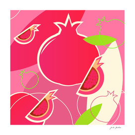 New fresh pomegranate in shop : Pink!