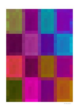 geometric pixel abstract in purple pink brown blue