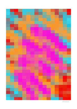 pink blue red orange pixel abstract background