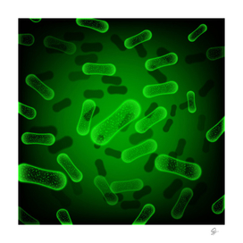 green rod shaped bacteria
