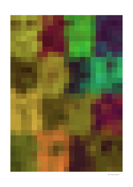 green brown and orange pixel abstract