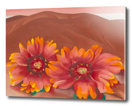 Georgia O'Keeffe "Red Hills with Flowers"