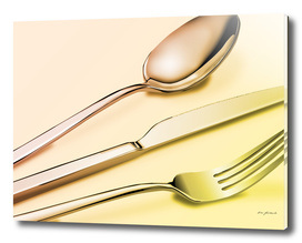 Silverware in Red and Yellow
