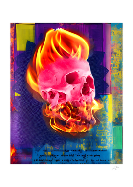 A burning skull