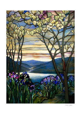 Louis Comfort Tiffany , Stained glass 4, Magnolias