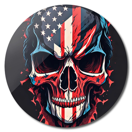 American flag skull