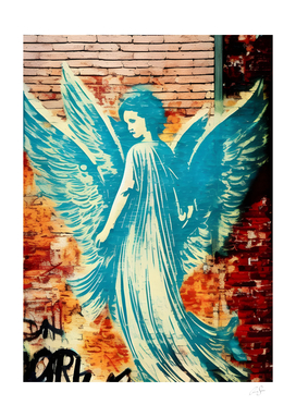 An angel wheatpaste poster - street art aesthetics