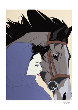 Women and horse - patrick nagel