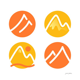 Stylish exotic icons : orange, yellow