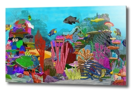 coral reef scene 24x57
