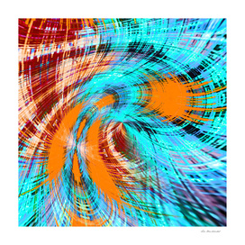 brown orange and blue curly line pattern abstract