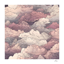 Whimsical Pink Cloudscape