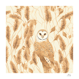 Tranquil Yellow Minimal Owl