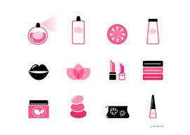 Wellness cosmetics : pink and black ICONS