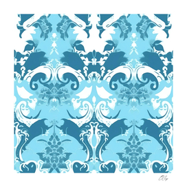 Aquamarine Minimalistic Octopus Pattern