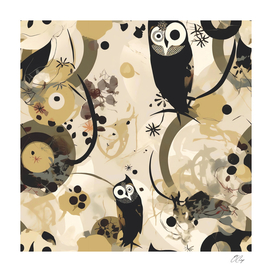 Harmony Hoot - A Minimalist and Timeless Orange Owl Pattern