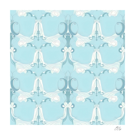 Minimalist Aqua Octopus Pattern