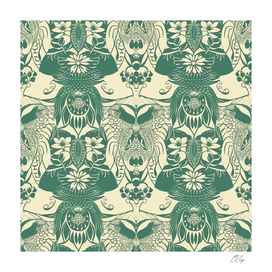 Spring Green Owl Pattern