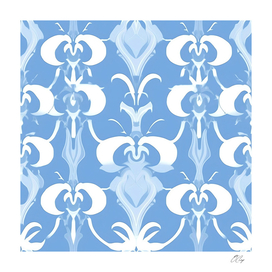 Minimal Octopus Blue Pattern