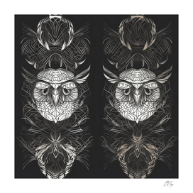 Sleek Owl Minimalist Pattern