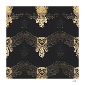 Elegant Noir Owl Pattern