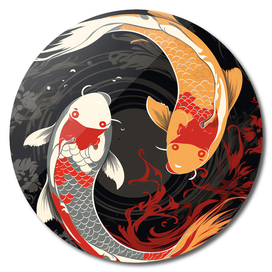 Golden Koi Fish Give The Lucky Life