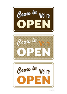 Open / Closed shop signs. New canvas in shop