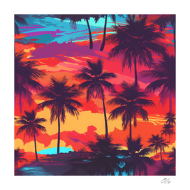 Sunset Paradise Palms