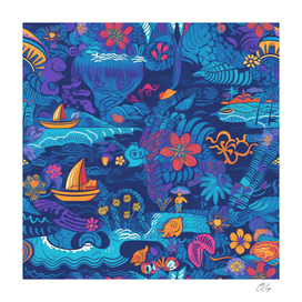 Hawaii Serenade: A Mesmerizing Oceanic Illustration