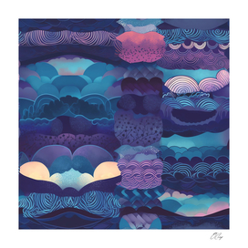 Ocean Twilight Sapphire Pattern