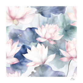 Enlightened Waves: A Watercolor Blossom of Mindful Decor