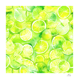 Lively Lime Aquatic Pattern