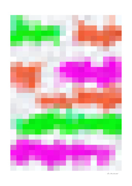 geometric pixel square abstract in orange pink green