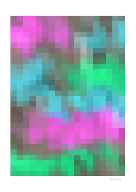 geometric square pattern pixel abstract in pink blue green
