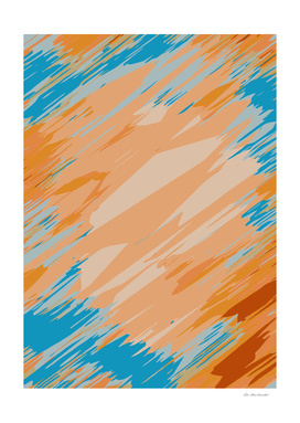 geometric graffiti abstract pattern in orange and blue