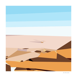 desert and blue sky geometric abstract background