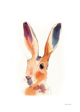 Yellow Hare Watercolor Painting