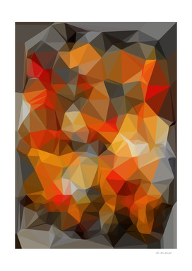 geometric polygon triangle abstract pattern in orange black