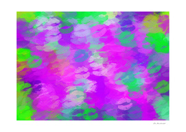 psychedelic kiss lipstick painting in pink purple green