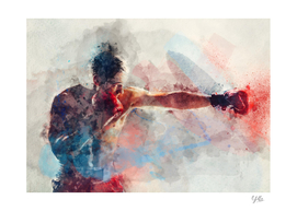 Watercolor Boxer Strike